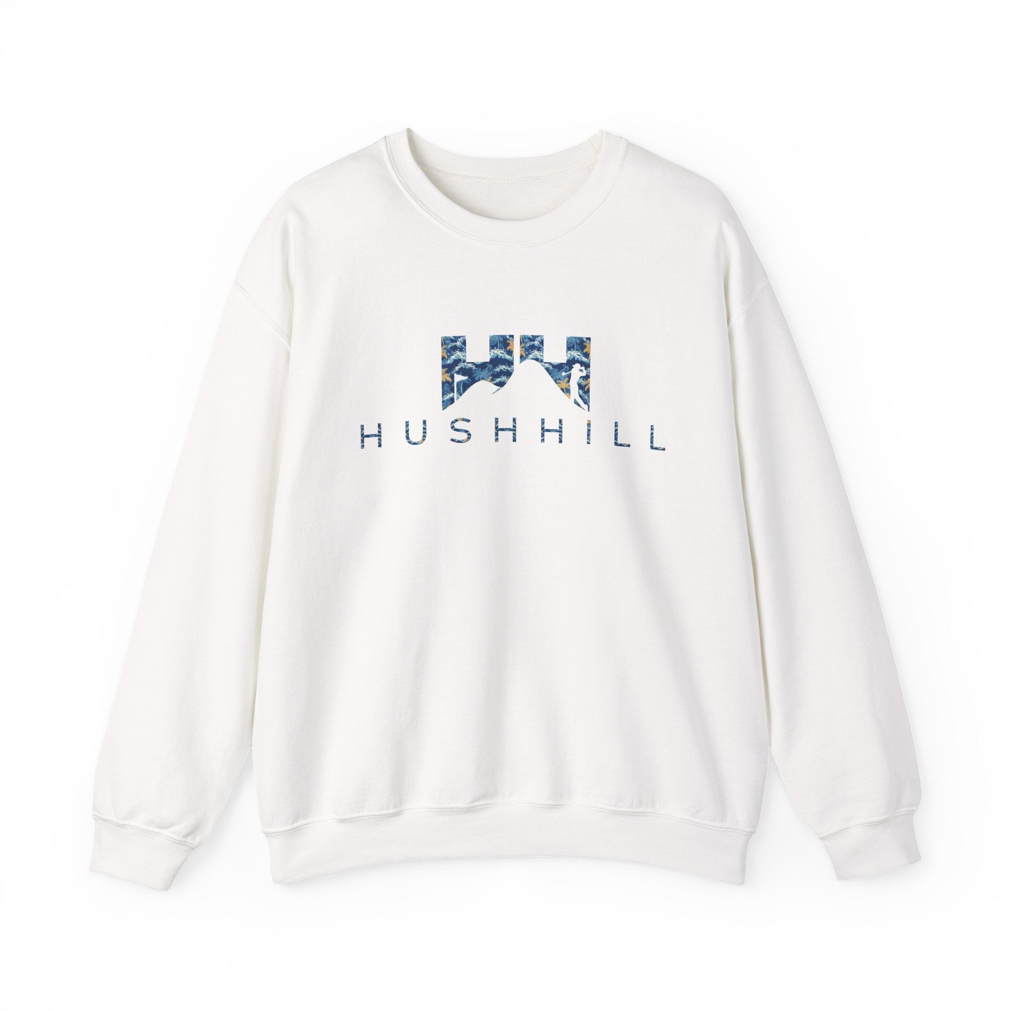 HUSHHILL Blue Canopy logo sweatshirt golf apparel crewneck